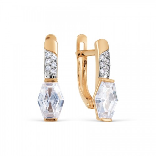 Rose Gold 14k blue topaz and cubic zirconia Earrings