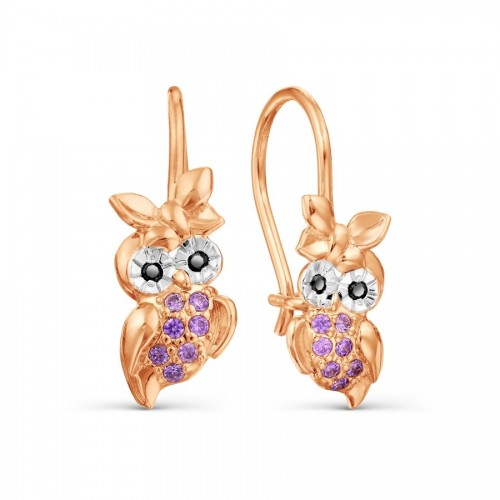 Pink Owl Kids Earrings 585...