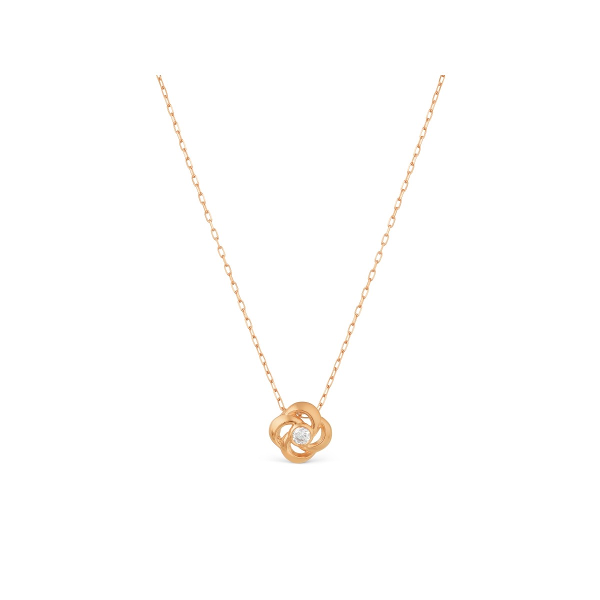 Rose Gold Flower Shaped Diamond Pendant | New York Jewelers Chicago