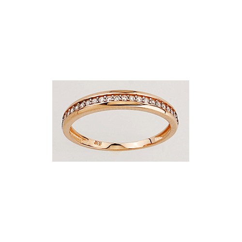 14K Rose Gold Zircon Band Ring