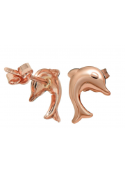 rose gold 14k stud dolphin earrings