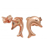 rose gold 14k stud dolphin earrings